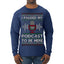 I Paused My Podcast to Be Here Funny Podcasting Ugly Christmas Sweater Mens Long Sleeve Shirt