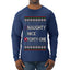 Naughty Nice 41, Simple List, Ugly Christmas Unisex Sweater, Funny Meme, Ugly Christmas Sweater Mens Long Sleeve Shirt