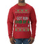 Grandma Got Ran Over by a Reindeer | Classic Xmas Song Holiday Movie Quote Ugly Christmas Sweater Mens Long Sleeve Shirt