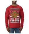 Bite This, Funny Gingerbread Cookie Offensive Inappropriate Middle Finger, F U Ginger Bread Dirty Novelty Xmas Ugly Christmas Sweater Mens Long Sleeve Shirt