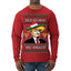 Feliz Navidad Mi Amigos Funny President Ugly Christmas Sweater Mens Long Sleeve Shirt