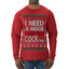 I Need a Huge Christmas Cocktail Funny Dirty Joke Drinking Ugly Christmas Sweater Mens Long Sleeve Shirt