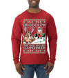 Brodolph Santa Working Out Gym the Red Nosed Gainzdeer Ugly Christmas Sweater Mens Long Sleeve Shirt