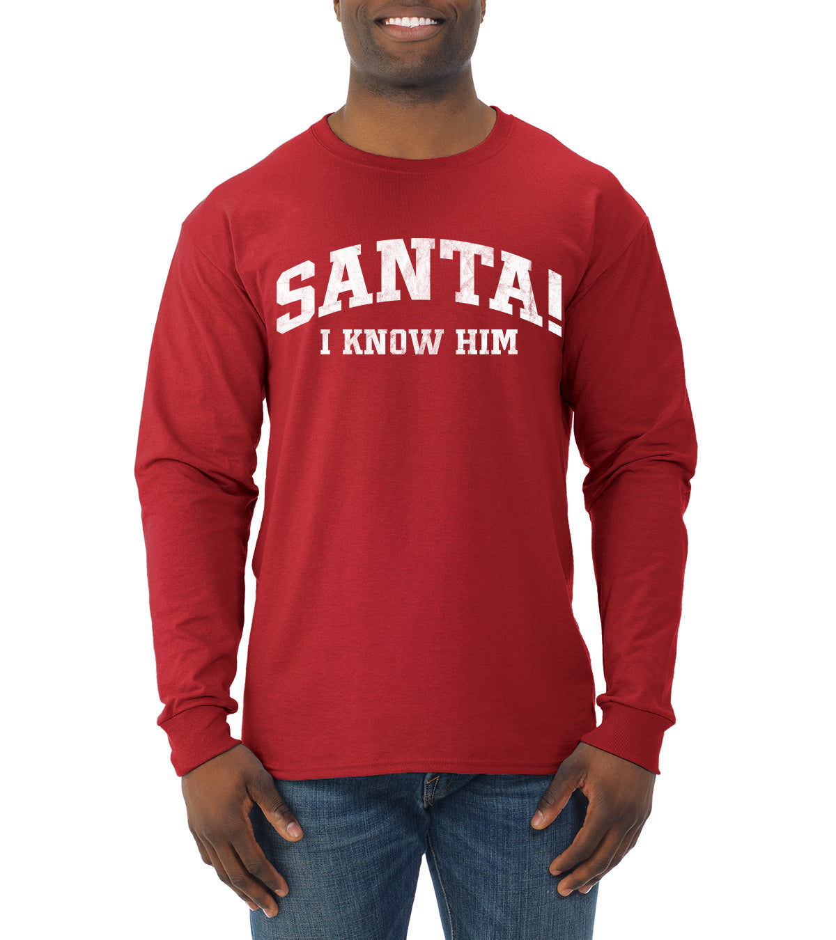 Vintage Movie Quote Santa! I Know Him Christmas Mens Long Sleeve Shirt