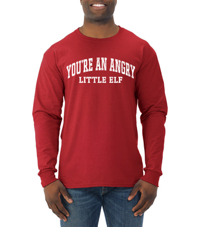 Vintage Movie Quote You're An Angry Little Elf Christmas Mens Long Sleeve Shirt