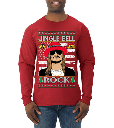 Jingle Bell Rock Kid Rapper Country Music Ugly Christmas Sweater Mens Long Sleeve Shirt
