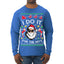 I Do It for the Hos Funny Santa Claus Ugly Christmas Sweater Mens Long Sleeve Shirt