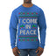 I Come in Peace Ugly Christmas Sweater Mens Long Sleeve Shirt