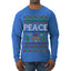 Peace Ugly Christmas Sweater Mens Long Sleeve Shirt