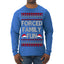 Forced Family Fun, Xmas Holiday Funny Ugly Christmas Sweater Mens Long Sleeve Shirt