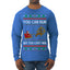 You Can Run But You Can't Hide Santa Sleigh Reindeer Ugly Christmas Sweater Mens Long Sleeve Shirt