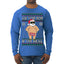Ask Your Mom If I'm Real Funny, Funny Dirty Inappropriate Censored Santa Claus Ugly Christmas Sweater Mens Long Sleeve Shirt