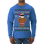 Ask Your Mom If I'm Real Funny Black Santa Claus Censored Ugly Christmas Sweater Mens Long Sleeve Shirt