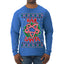 Hail Santa Funny Satanic Candy Devil Heavy Metal Satan Ugly Christmas Sweater Mens Long Sleeve Shirt
