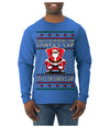What Happens on Santa's Lap Stays on Santa's Lap, Funny Dirty X Rated Naughty Ugly Christmas Sweater Mens Long Sleeve Shirt