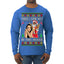 Santa the Plug Hos In This House  Ugly Christmas Sweater Mens Long Sleeve Shirt