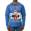 No Lift No Gift Fitness Workout Santa Ugly Christmas Sweater Mens Long Sleeve Shirt
