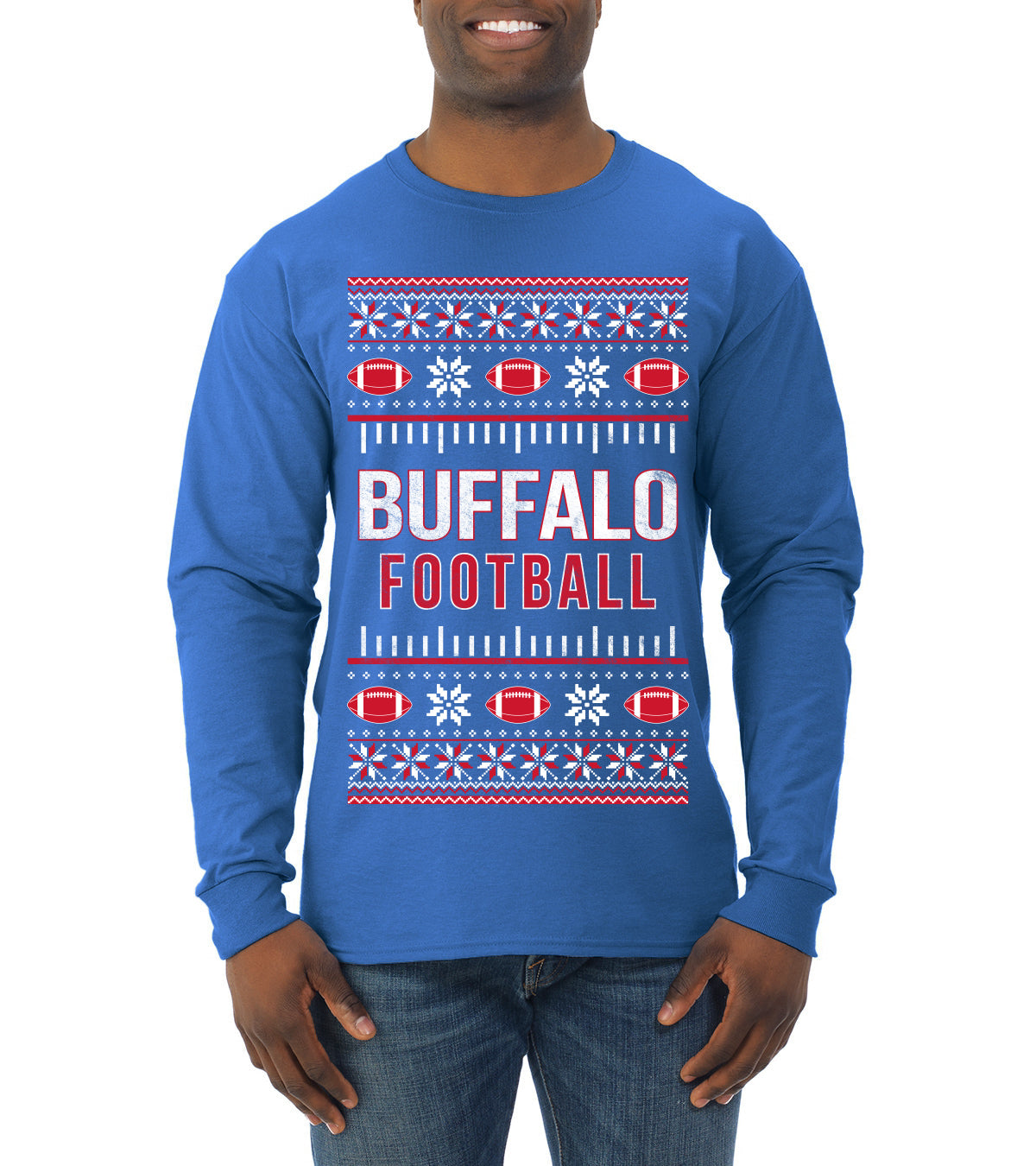 City of Buffalo BUF American Football Fantasy Fan Ugly Christmas Sweater Unisex Crewneck Sweatshirt