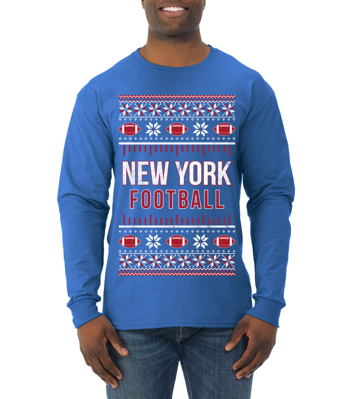 City of New York NYC American Football Fantasy Fan Ugly Christmas Sweater Unisex Crewneck Sweatshirt