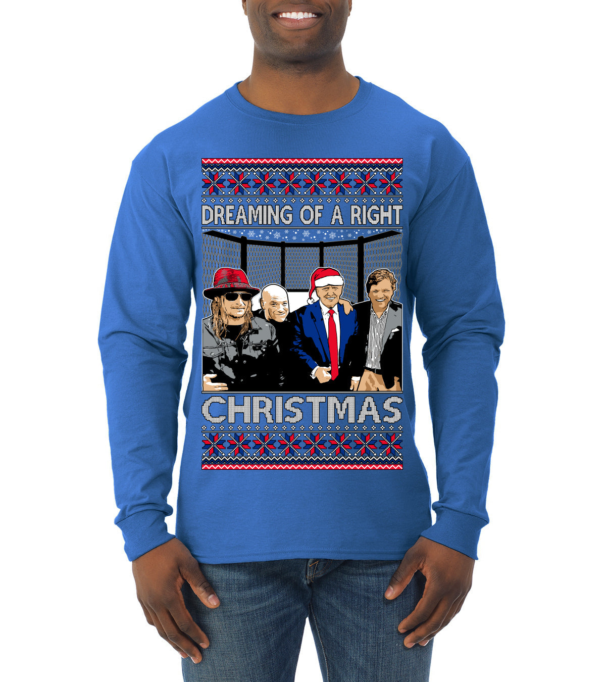 Dreaming of a right christmas conservative crew  Ugly Christmas Sweater Mens Long Sleeve Shirt