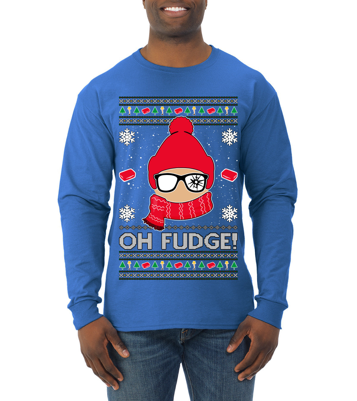 Oh Fudge Funny Story Ugly Christmas Sweater Mens Long Sleeve Shirt
