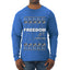 Freedom, Charlie Kirk Political Activist, Right Wing, Ugly Christmas Sweater Mens Long Sleeve Shirt