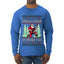 Should I Sleigh Or Should I Go, 80s Rock n' Roll Song, Electric Guitar, Ugly Christmas Sweater Mens Long Sleeve Shirt