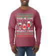 Pour Me Some Holiday Cheer Ugly Christmas Sweater Mens Long Sleeve Shirt