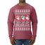 Holiday Spirits Drink Drank Drunk Snowmen Ugly Christmas Sweater Mens Long Sleeve Shirt