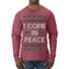 I Come in Peace Ugly Christmas Sweater Mens Long Sleeve Shirt