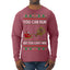 You Can Run But You Can't Hide Santa Sleigh Reindeer Ugly Christmas Sweater Mens Long Sleeve Shirt