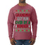 Grandma Got Ran Over by a Reindeer | Classic Xmas Song Holiday Movie Quote Ugly Christmas Sweater Mens Long Sleeve Shirt