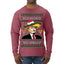 Feliz Navidad Mi Amigos Funny President Ugly Christmas Sweater Mens Long Sleeve Shirt
