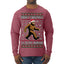 Merry Christmas Ya Filthy Humans Funny Sasquatch Bigfoot Ugly Christmas Sweater Mens Long Sleeve Shirt