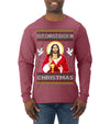 Put Christ Back In Christmas Ugly Christmas Sweater Mens Long Sleeve Shirt
