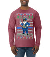 Santa Backs The Blue Pro Police Santa Claus Ugly Christmas Sweater Mens Long Sleeve Shirt