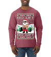 No Lift No Gift Fitness Workout Santa Ugly Christmas Sweater Mens Long Sleeve Shirt