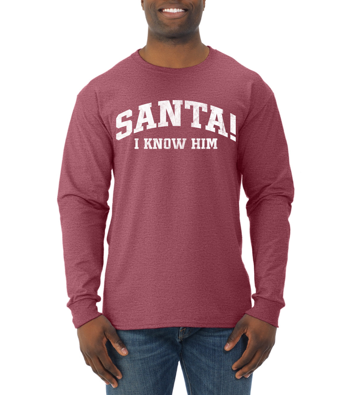 Vintage Movie Quote Santa! I Know Him Christmas Mens Long Sleeve Shirt