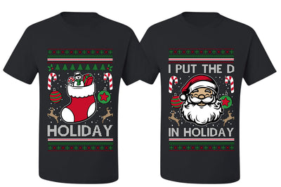 I Put The D In Holiday Sweater Girlfriend Boyfriend Gift His and Hers Matching Ugly Christmas Couple T-Shirt