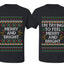 I'm Trying to Feel Merry and Bright Sweater Girlfriend Boyfriend Gift His and Hers Matching Ugly Christmas Couple T-Shirt