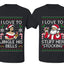 I Love To Stuff Her Stocking Jingle His Bells Sweater Girlfriend Boyfriend Gift His and Hers Matching Ugly Christmas Couple T-Shirt