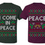 I Come in Peace Funny Matching His and Hers Couples Shirt Girlfriend Boyfriend Gift His and Hers Matching Ugly Christmas Couple T-Shirt
