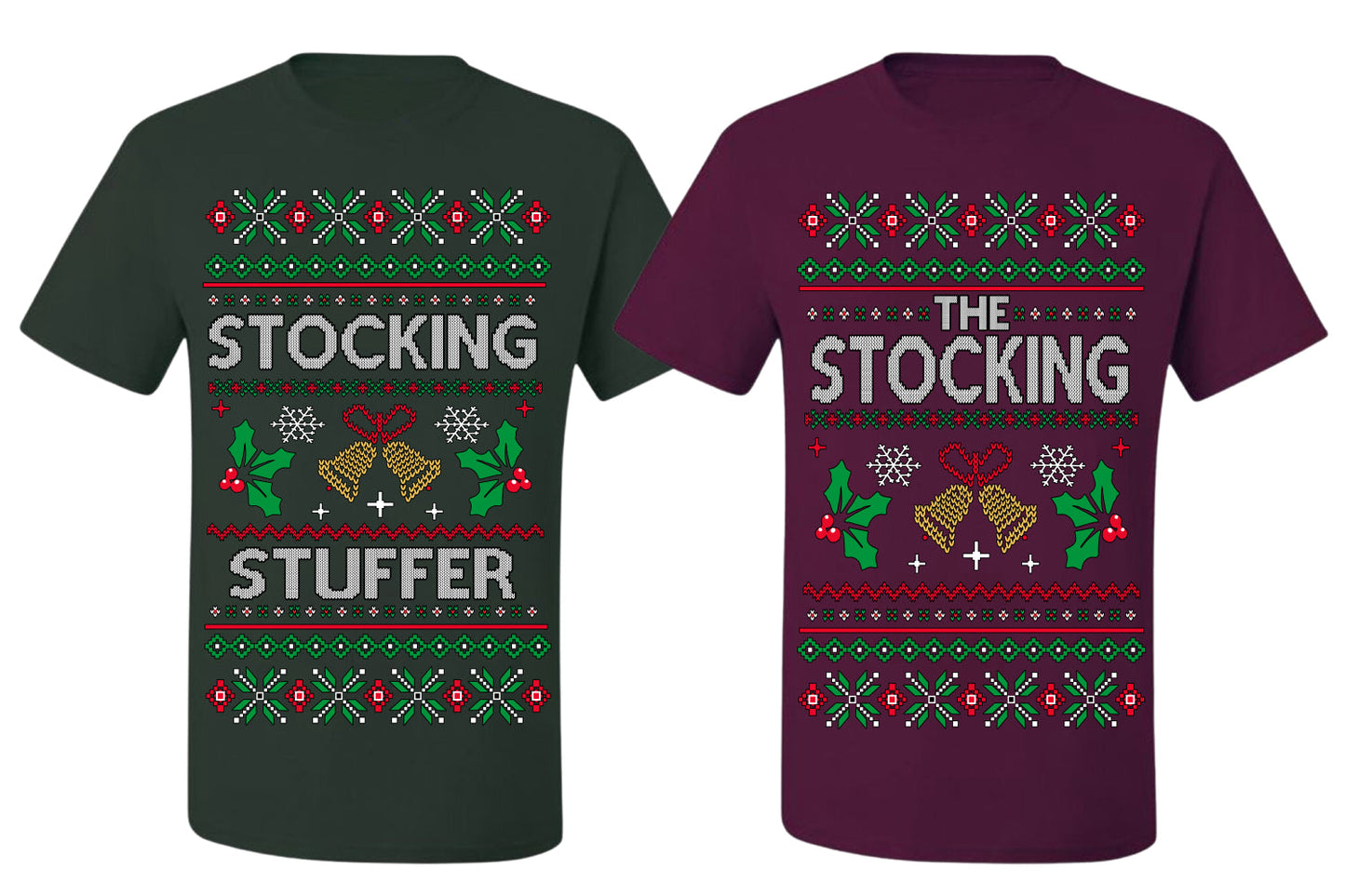 The Stocking, The Stocking Stuffer | Couples Cute Funny Girlfriend Boyfriend Gift His and Hers Matching Ugly Christmas Couple T-Shirt