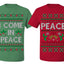 I Come in Peace Funny Matching His and Hers Couples Shirt Girlfriend Boyfriend Gift His and Hers Matching Ugly Christmas Couple T-Shirt