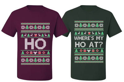 Where's My Ho At? Ho Sweater Girlfriend Boyfriend Gift His and Hers Matching Ugly Christmas Couple T-Shirt