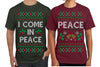 I Come in Peace Funny Matching His and Hers Couples Shirt Girlfriend Boyfriend Gift His and Hers Matching Ugly Christmas Couple T-Shirt