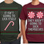 It Isn't Going to Lick Itself Candy Cane They Won't Suck Themselves Funny Couples Shirt Girlfriend Boyfriend Gift His and Hers Matching Ugly Christmas Couple T-Shirt