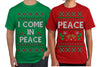 I Come in Peace Funny Matching His and Hers Couples Shirt Girlfriend Boyfriend Gift His and Hers Matching Ugly Christmas Couple T-Shirt