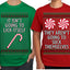It Isn't Going to Lick Itself Candy Cane They Won't Suck Themselves Funny Couples Shirt Girlfriend Boyfriend Gift His and Hers Matching Ugly Christmas Couple T-Shirt