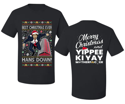 Die Hard Best Christmas Ever Hans Down Nakatomi, Dirty Front and Back Unisex Ugly Christmas Sweater Men's T-Shirt
